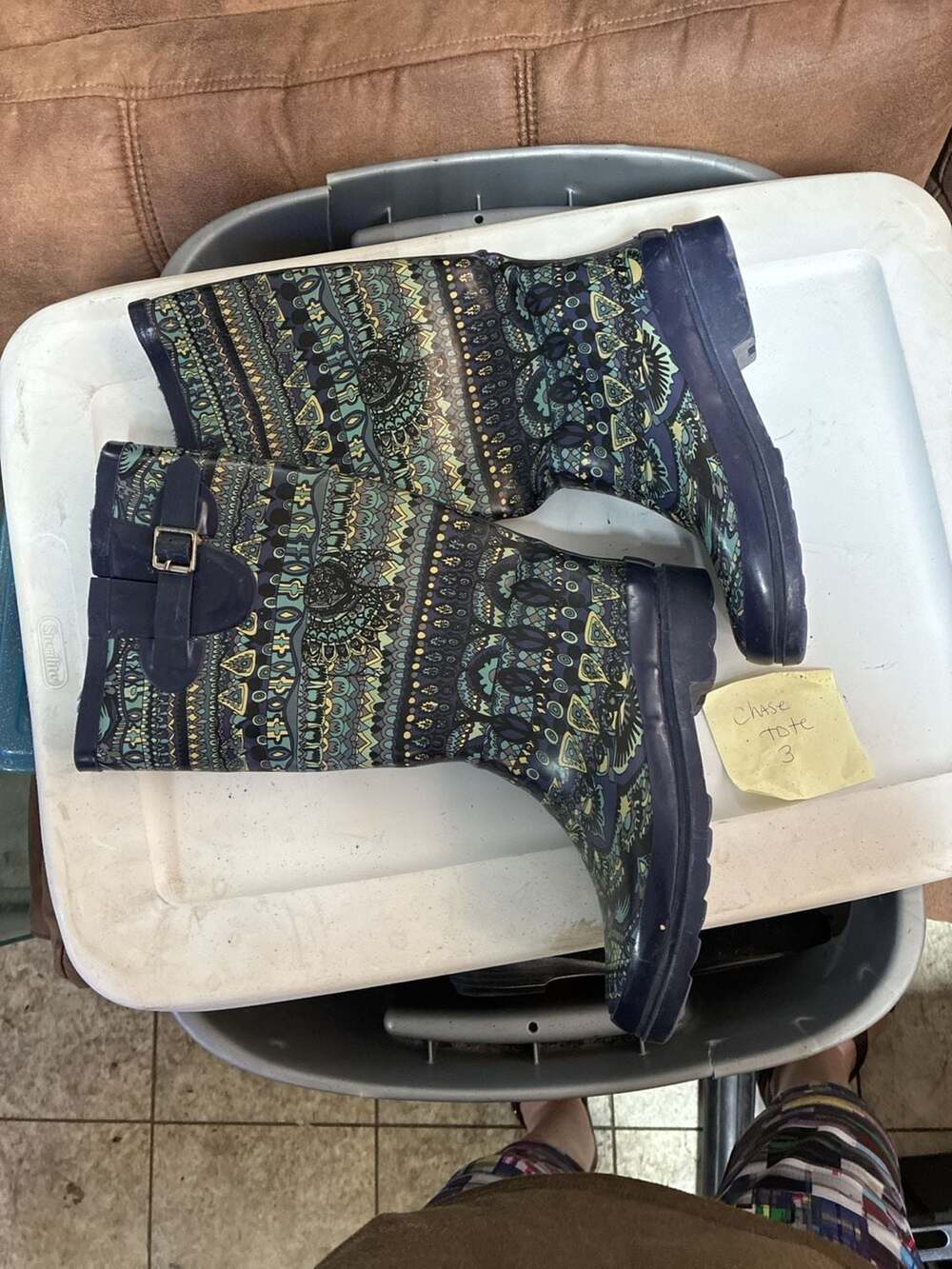Sakroots Fur-Lined Patterned Rubber Rain Boots